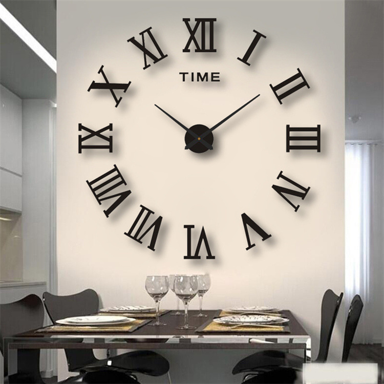 Creative Nordic living room acrylic three-dimensional decorative clock, bedroom diy silent wall clock, home wall-mounted clock pic 3