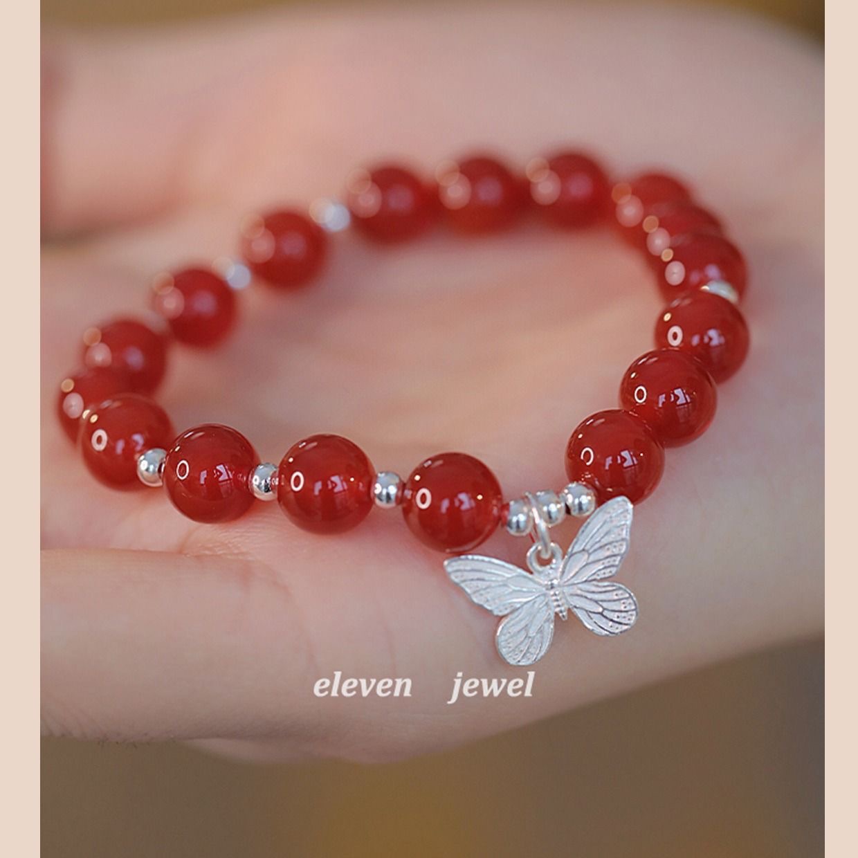 2024新款九条装蝶恋花手链翩翩蝴蝶钰碎珠手链清新设计感闺蜜手链详情8