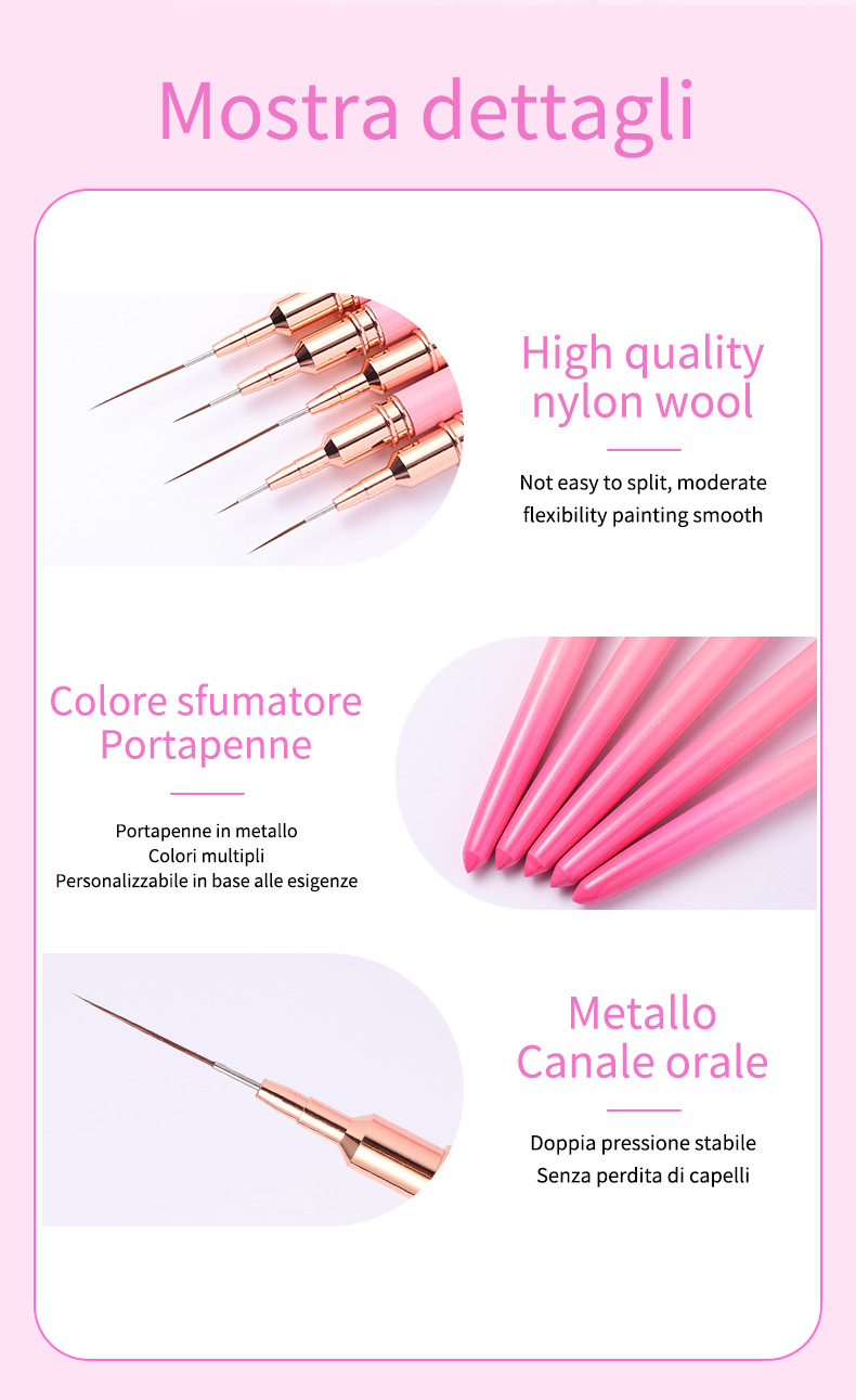 美甲拉线笔细美甲彩绘笔画花细勾线笔批发美甲用品美容护肤彩妆工具详情5