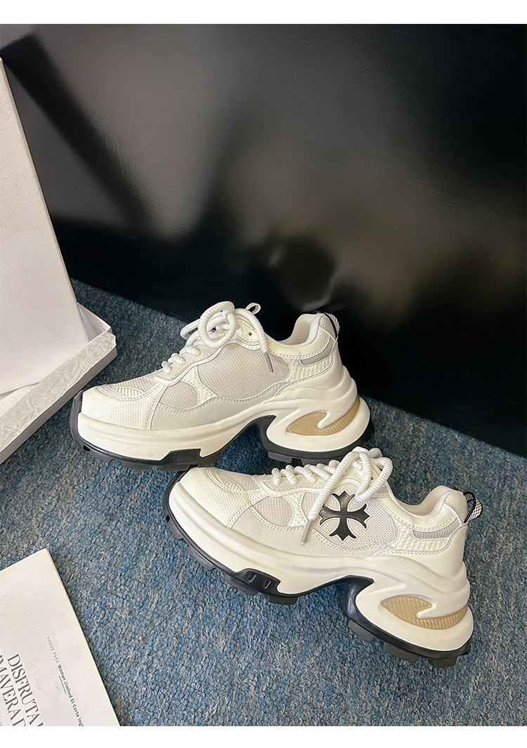 苏茵茵同款增高7.5cm~十字花厚底休闲运动鞋女厚底老爹鞋跑步鞋详情21