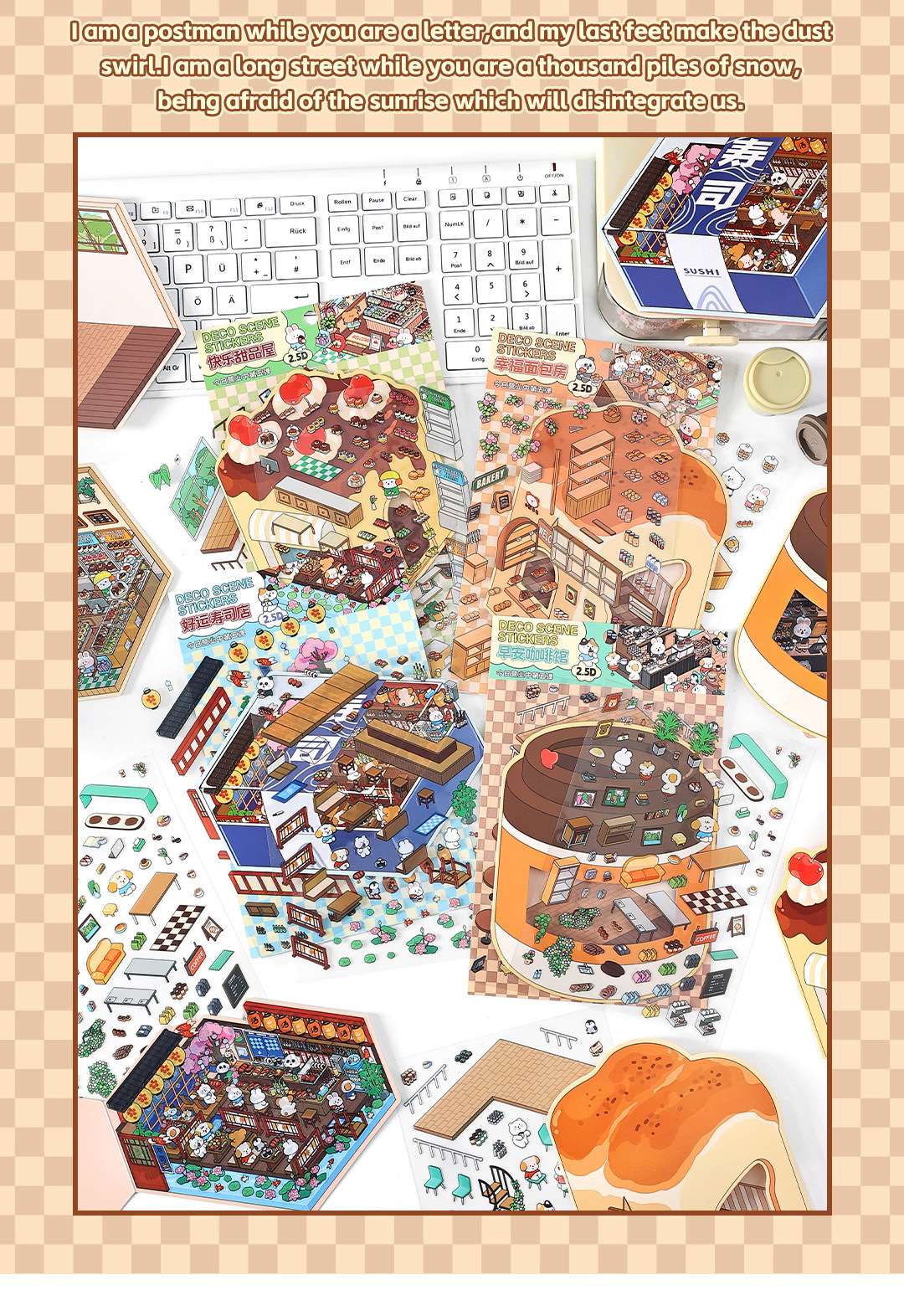 墨言infeelmePET造景贴纸 今日营业中第五弹 趣味DIY装饰造景贴纸详情3