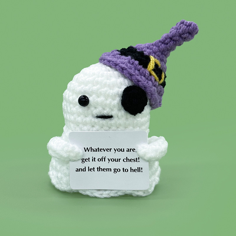 Wholesale and customization of white ghost-shaped crocheted dolls, plush toys and trendy toys pic 26