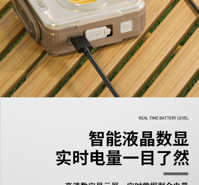 跨境批发野营灯磁吸露营灯帐篷灯可充电户外手电筒照明挂灯应急充电宝详情20