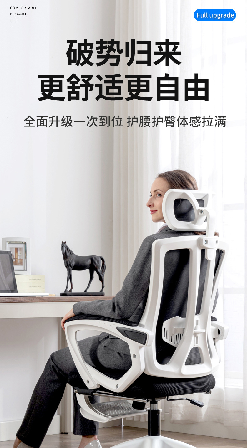 Office chair, comfortable computer chair, home swivel chair, study conference chair, backrest mesh chair, headrest chair, ergonomic chair pic 1