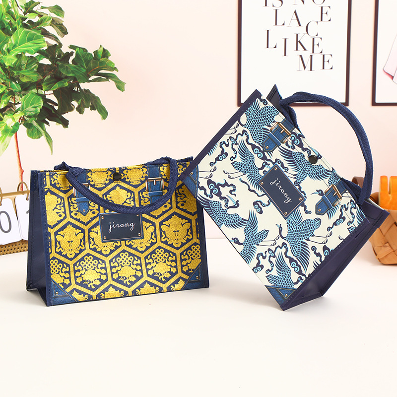 时尚国风PP编织加厚女士手提购物袋 便携旅行托特包 篮式家用礼品袋 外出必备时尚购物工具详情6