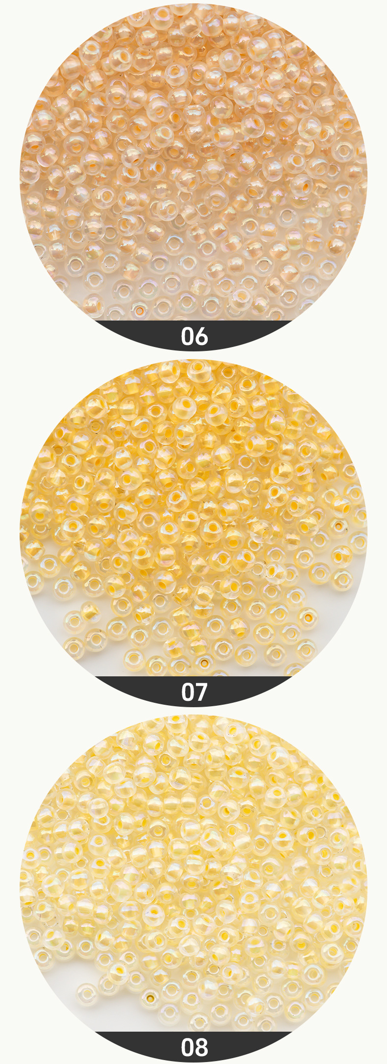 FGB千色玻璃米珠3mm染心幻彩圆珠diy饰品配件串珠手链散珠混珠详情5