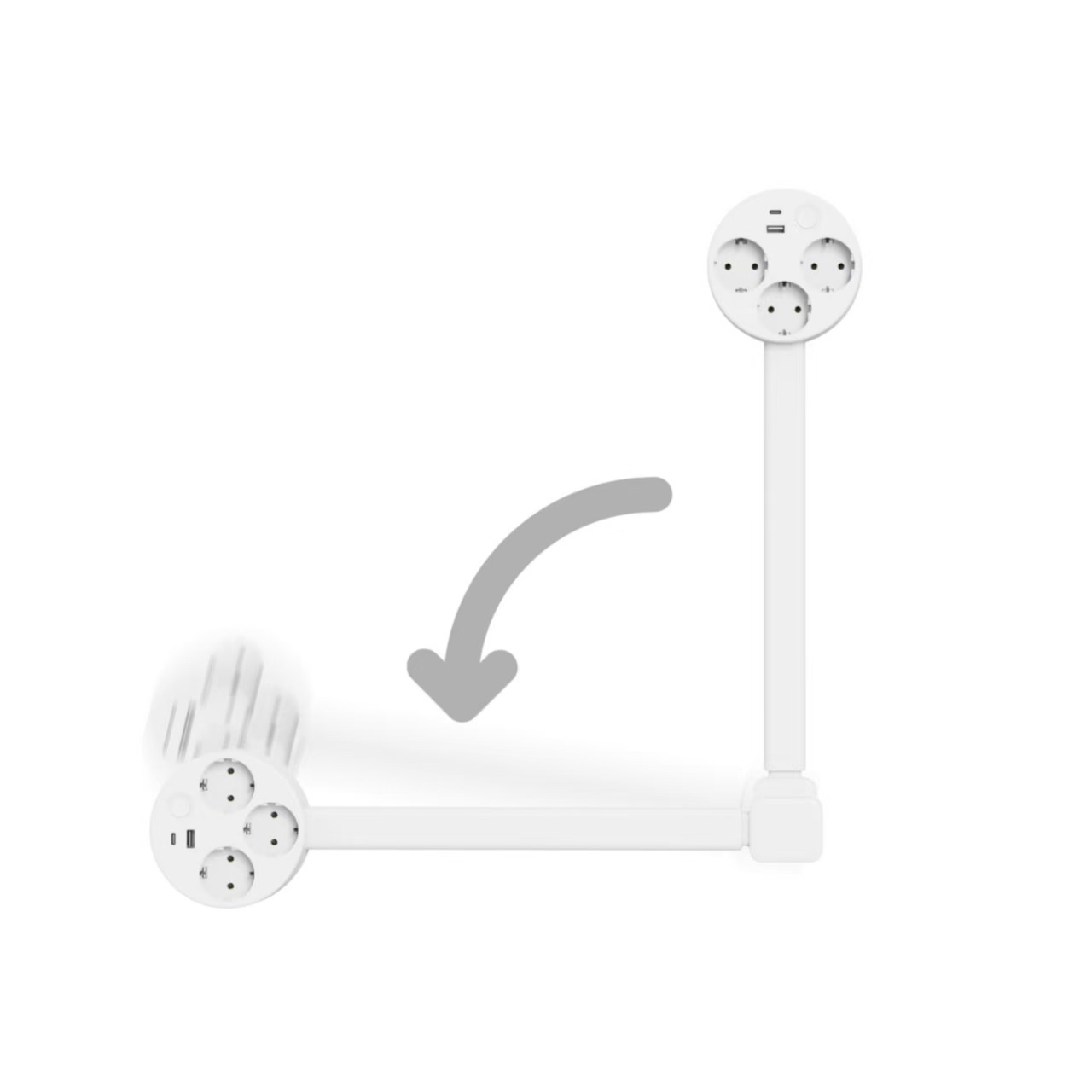 电源插座扩展器配备USB-AUSB-C接口及2个AC插口可延伸至27.56英寸详情16