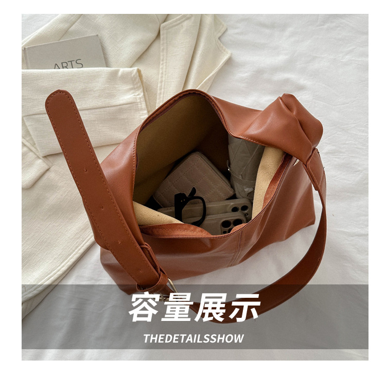 复古通勤质感单肩包包女2024今年流行韩版气质腋下包托特包时尚女详情7