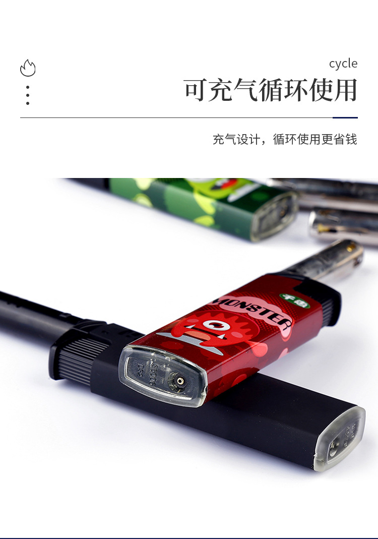 跨境个性卡通人物打火机充气防风点火器迷你厨房点火器现货批发详情6