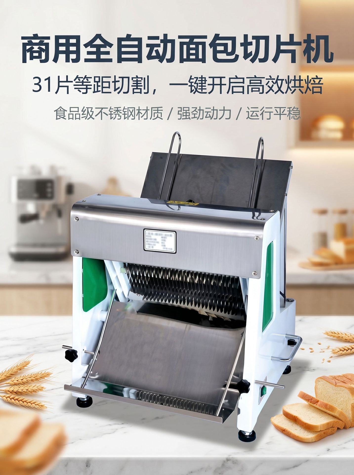 Commercial bread slicer, fully automatic toast slicer, hamburger uniform slicer equipment, specially designed for bakeries pic 5