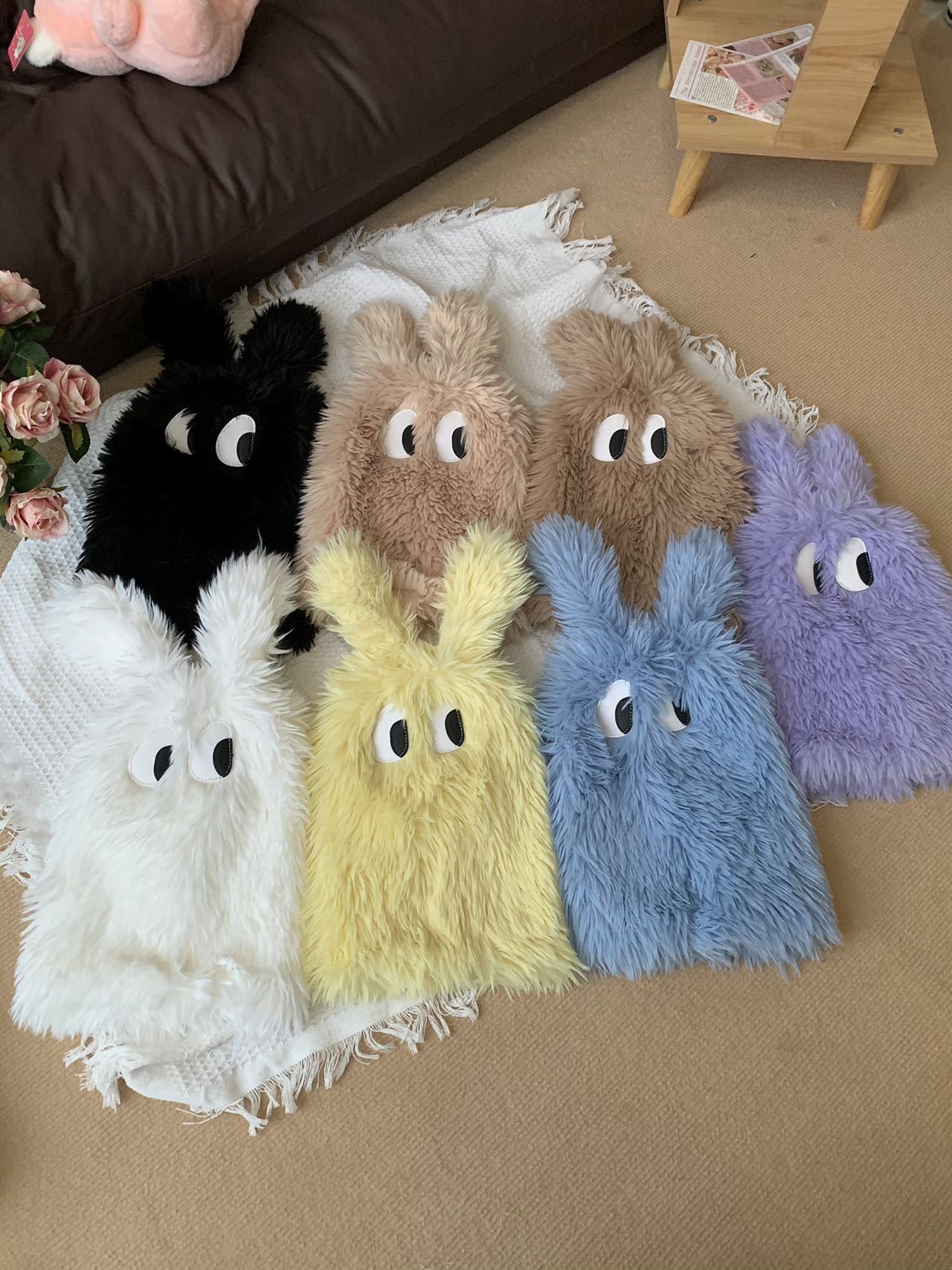 原创Y2K怪怪眼毛绒时尚保暖袜套毛毛腿袜保暖加厚腿套堆堆袜脚套详情37