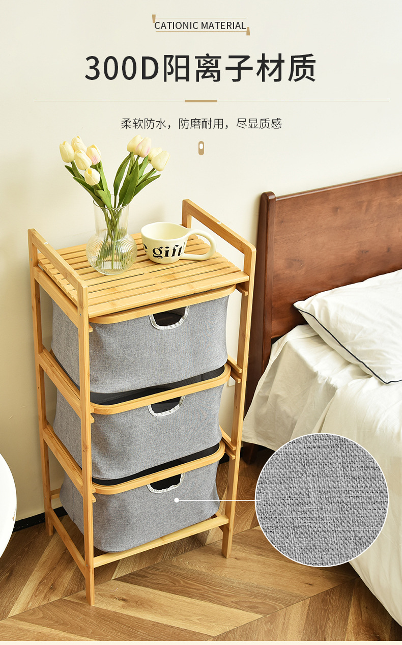 跨境亚马逊脏衣收纳篮浴室布艺三层分类储物筐方形折叠内衣脏衣篓详情5