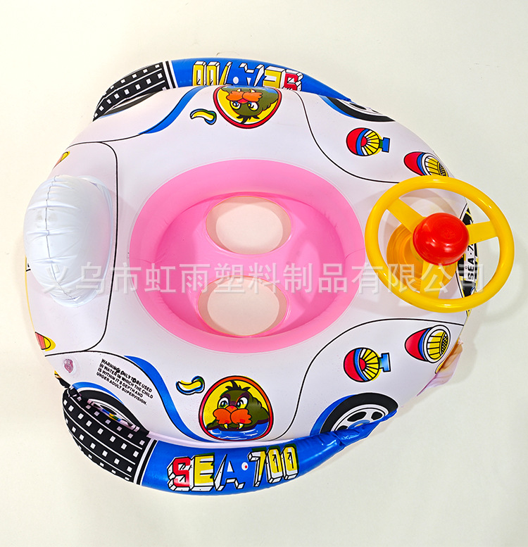 儿童卡通充气游泳圈 带方向盘汽车喇叭艇座圈 婴幼儿戏水泳圈详情9