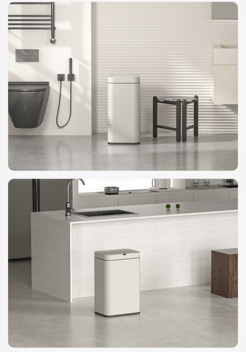 智能感应垃圾桶家用厨房客厅卫生间厕所办公室高脚带盖大号垃圾筒详情10