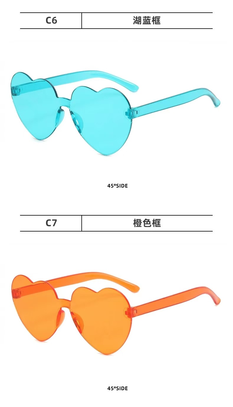 新款跨境儿童爱心太阳镜个性可爱糖果色桃心眼镜生日出游防晒墨镜详情15