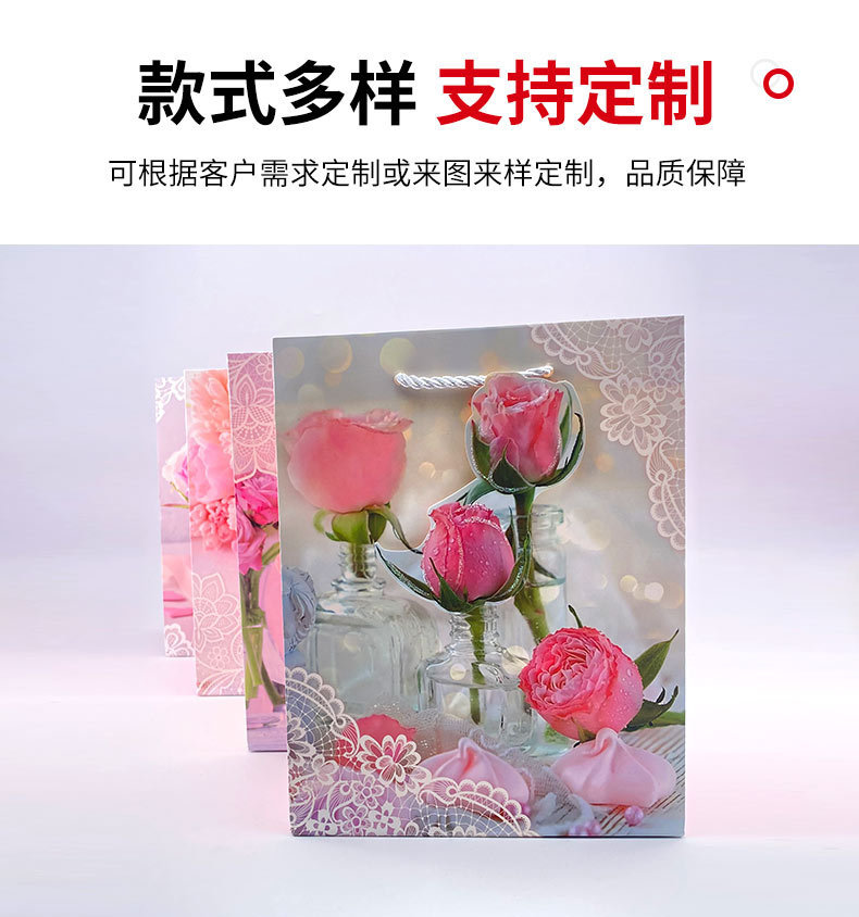National trend rose flower handbag, gift bag, wedding bridesmaid return gift, souvenir bag, ins wedding candy box packaging bag pic 8