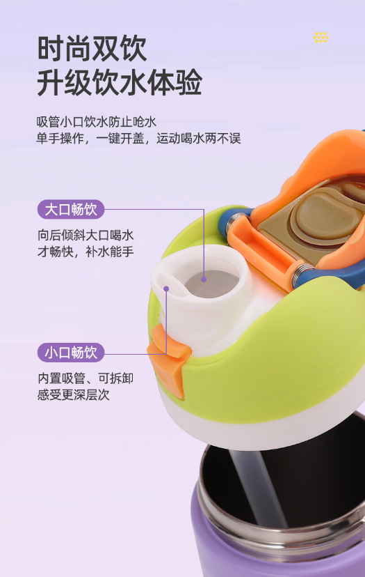 亚马逊热款现货直饮保温杯杯盖双饮密封防漏运动水壶盖水果杯杯盖详情1