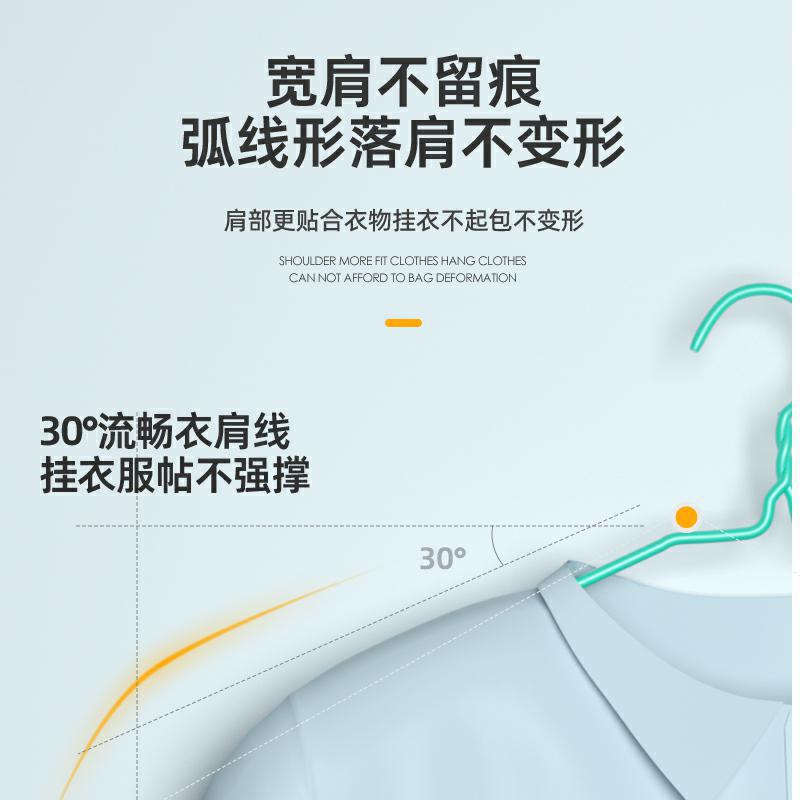 厂家批发加粗浸塑衣架成人防滑铁衣架家用衣服撑子宿舍无痕晾衣架详情8