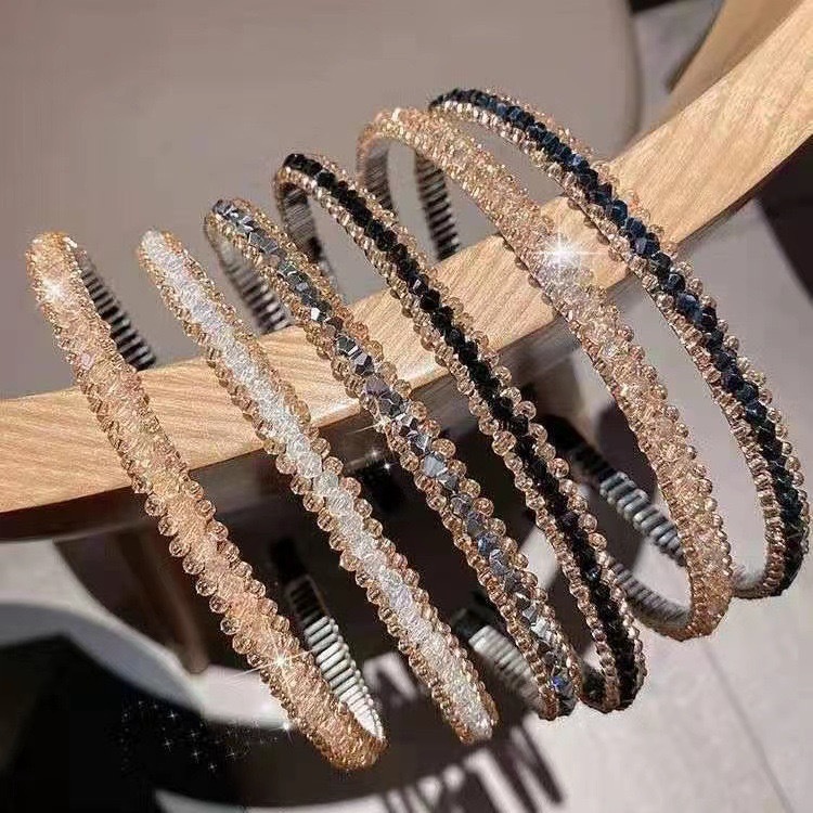 Summer headband: Silver, simple and fresh, ladylike, Instagram influencer style headband. Sweet diamond-encrusted headband pic 15