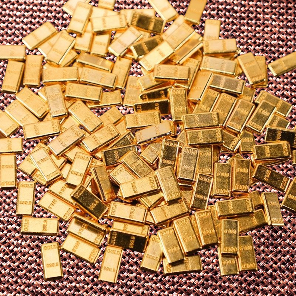 厂家批发合金招财小元宝中式黄铜一桶金礼品装饰沙金金元宝工艺品详情14