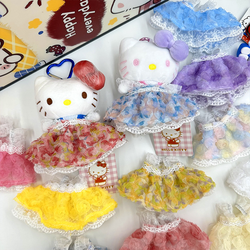 新款kt娃娃超仙玫瑰花蕾丝裙DIY玩偶甜美花朵婚纱裙娃衣服饰详情6