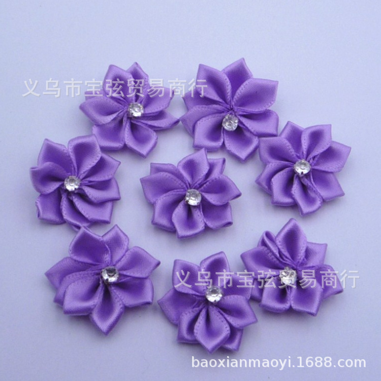 3CM DIY headwear with diamond-encrusted rose flowers, handcrafted fabric with diamond-encrusted 9-cornered small flowers, clothing accessories, ornaments and accessories pic 7