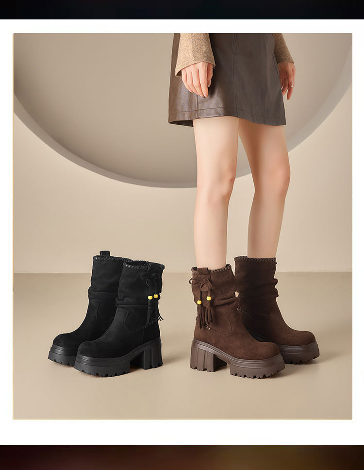 美拉德马丁靴女2025秋冬新款废土风增高厚底短靴加绒高跟鞋瘦瘦靴详情4