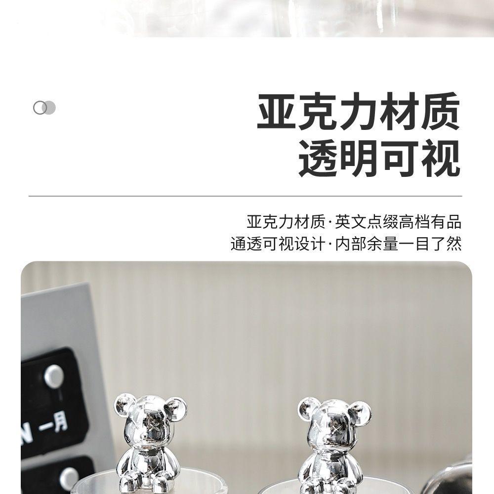 ins轻奢网红小熊牙签盒可爱牙签筒棉签盒牙线盒桌面收纳牙签罐详情7