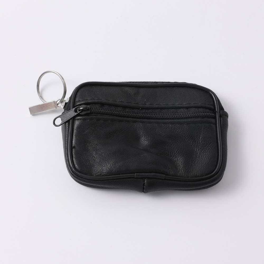 跨境小号方包零钱包真皮钱包羊皮硬币包男士卡包带钥匙扣厂家直销详情5