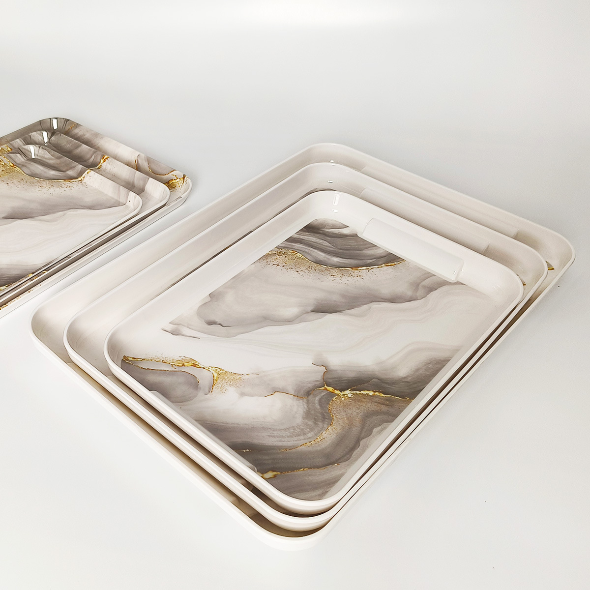 运隆创意花色塑料长方形托盘 盘子餐盘茶盘 水果托盘日用百货置物盘 美观实用托盘详情6