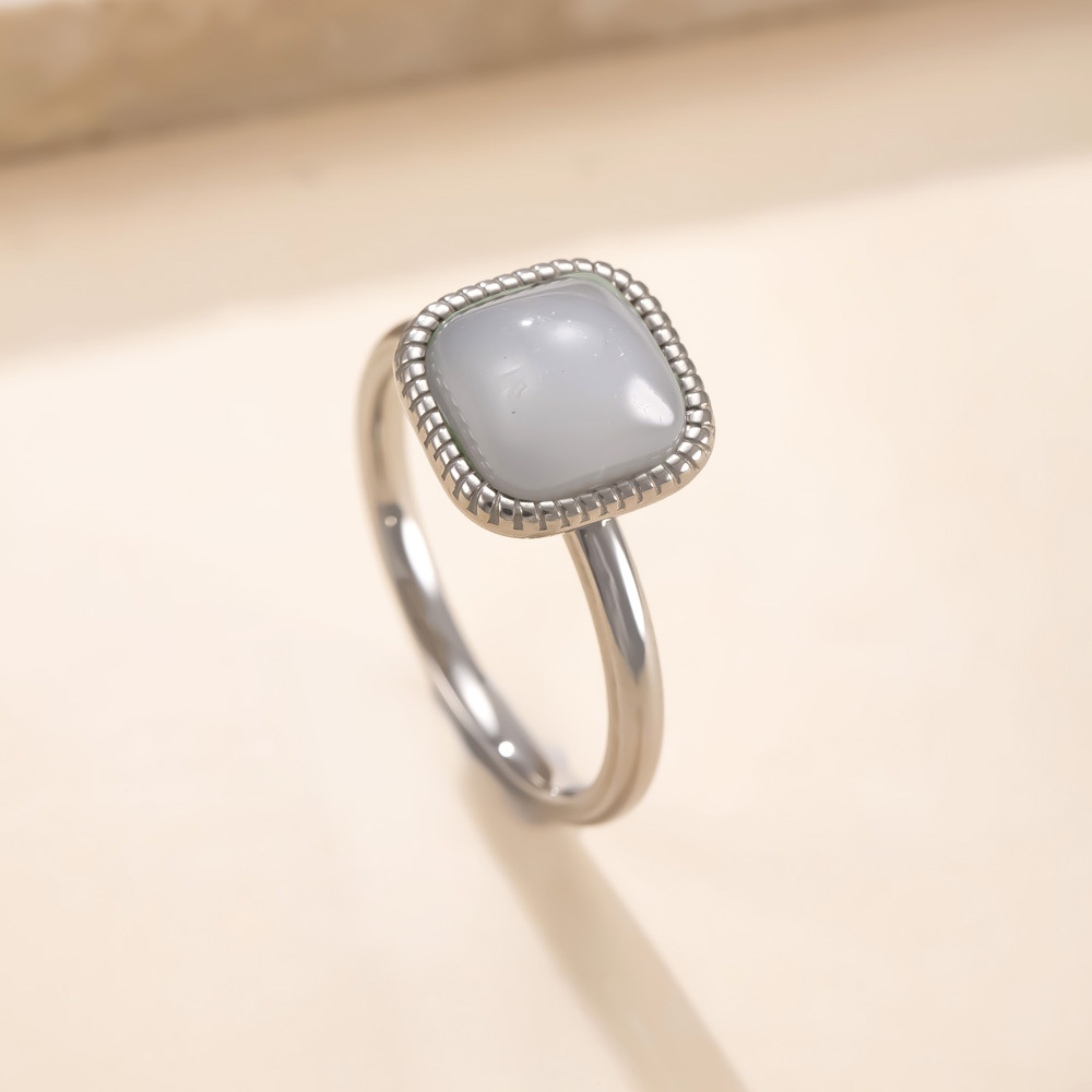 跨境热卖钛钢饰品焊牌镶方形天然石情侣戒指复古简约不锈钢戒指厂详情14