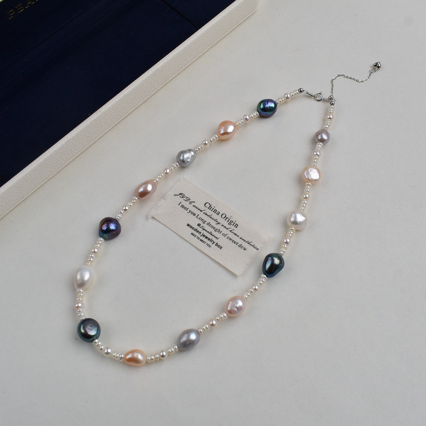 天然淡水珍珠饰品套装925银高品质巴洛克异形珍珠项链手链批发详情7