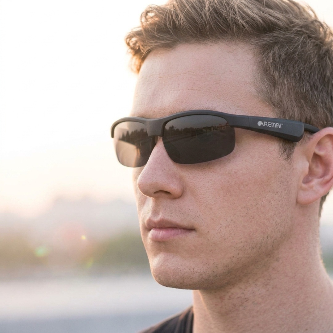 Cross-border outdoor cycling polarized sunglasses, black technology directional audio wireless headphones, smart Bluetooth AI glasses pic 4
