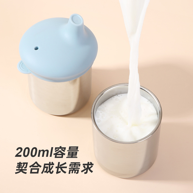 双层304不锈钢儿童吸管杯幼儿园防摔带盖卡通学饮杯宝宝防漏水杯详情32
