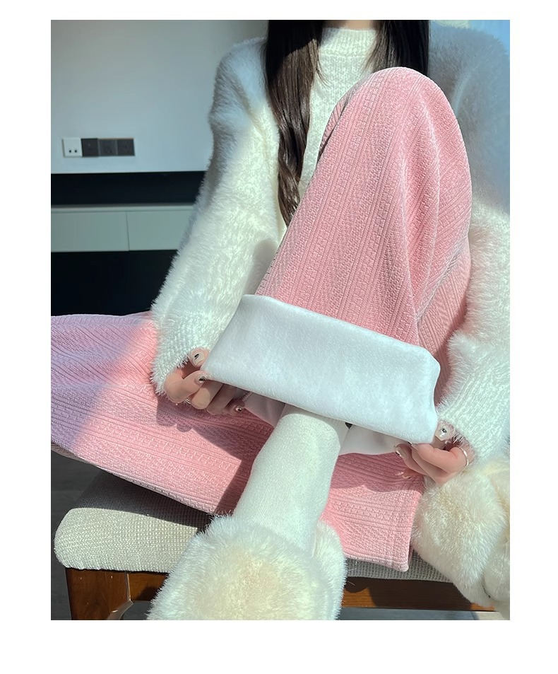 口袋款麦穗雪尼尔阔腿裤女春秋薄款2026新款窄版直筒宽松休闲裤子详情26