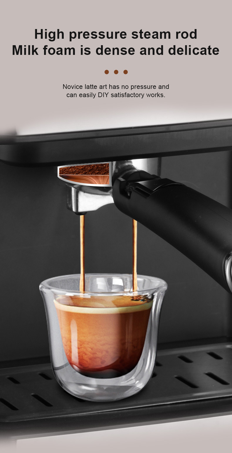 110V cross-border consignment Italian household coffee extraction machine, office steam milk foam semi-automatic integrated machine pic 6