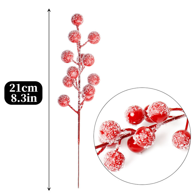 发财果12头单叉挂霜红果仿真红果相思豆年宵花礼品配件办公文化仿真园艺果实详情3