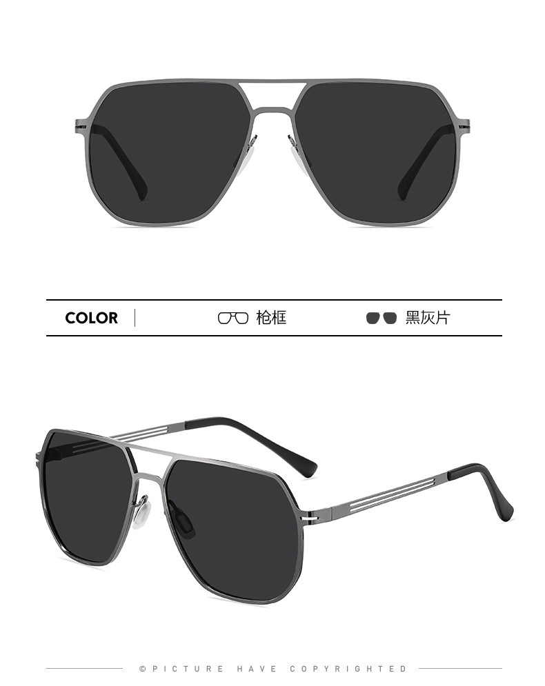 新款太阳镜男士方框不锈钢偏光太阳镜5086司机开车防阳光墨镜批发详情15