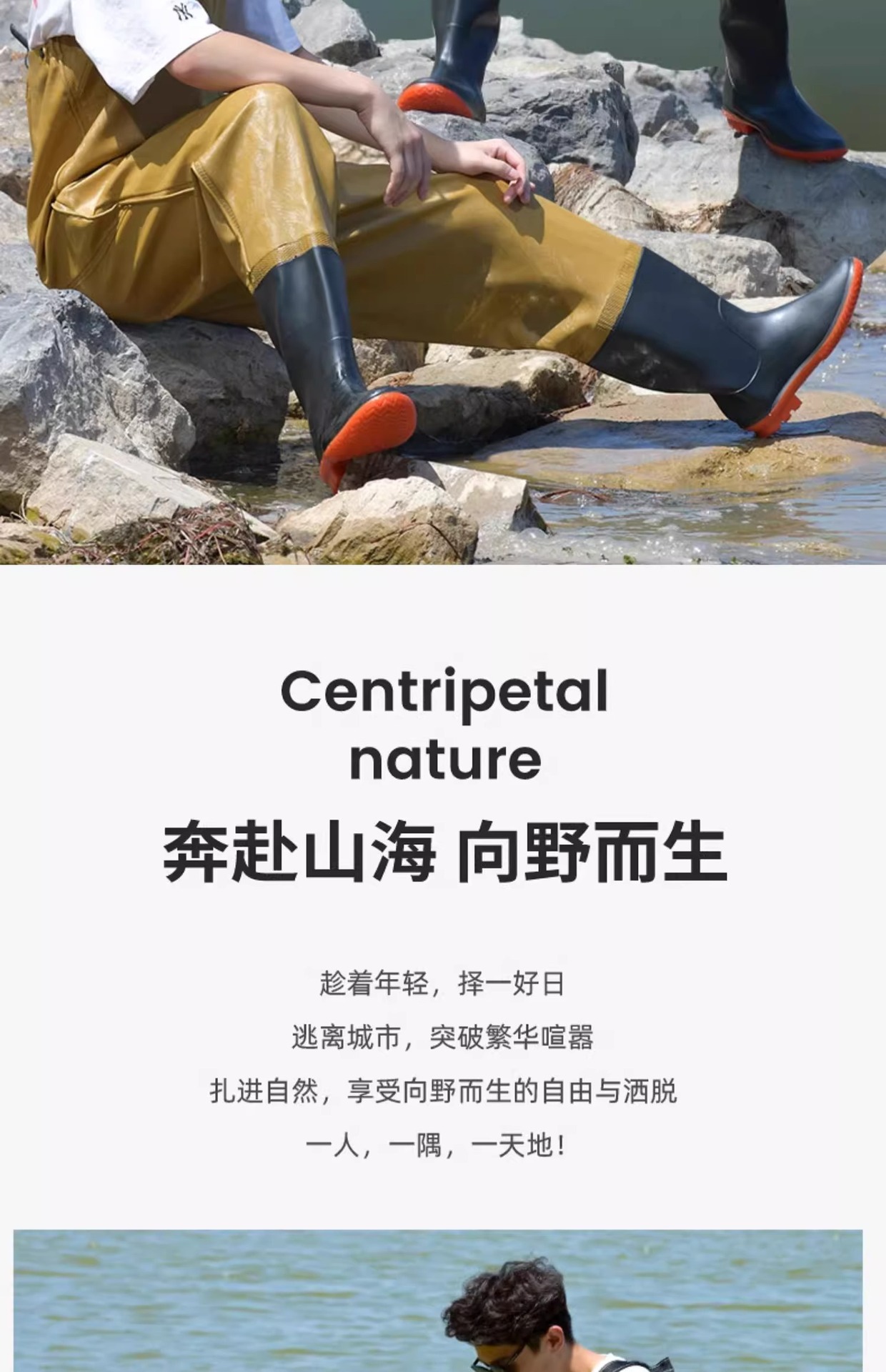 下水裤半身加厚抓鱼赶海裤防水衣服雨裤雨鞋男连体水库钓鱼服批发详情2