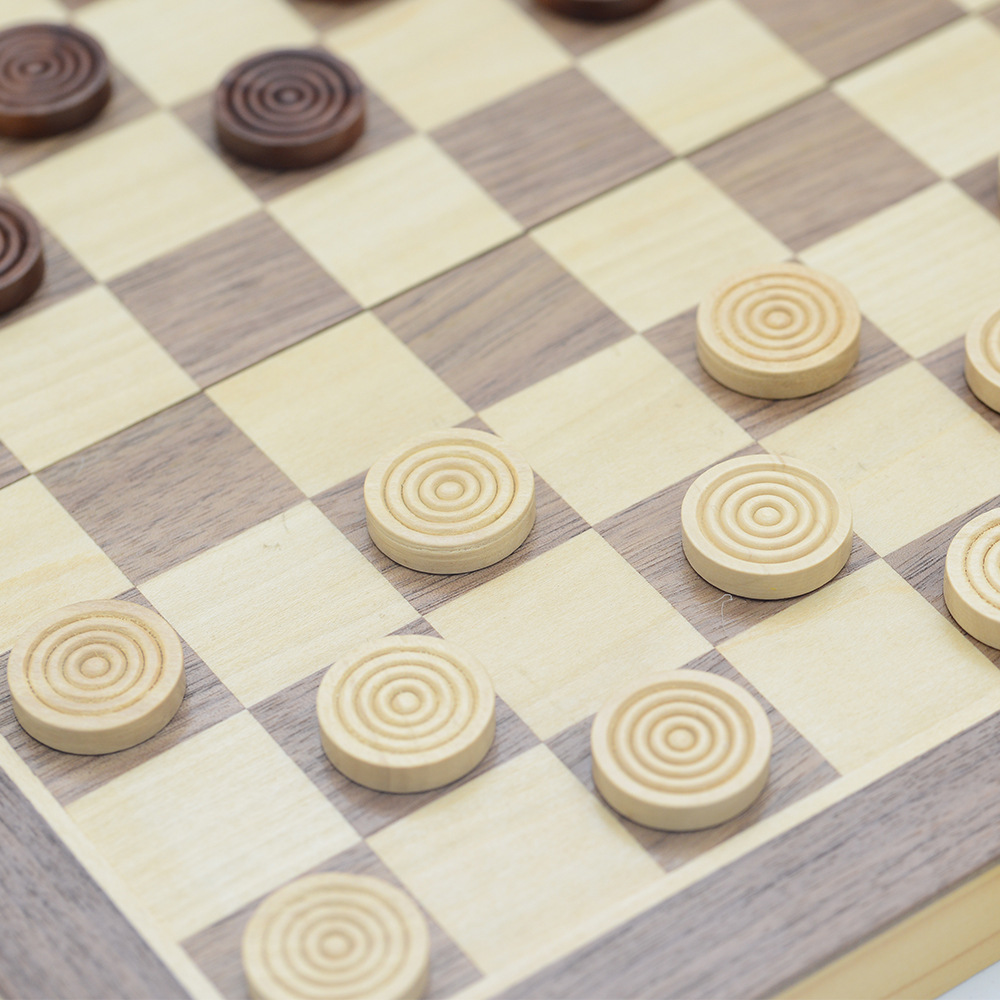 二合一木制国际象棋跳棋磁性折叠便携益智棋牌休闲娱乐传统桌游详情9