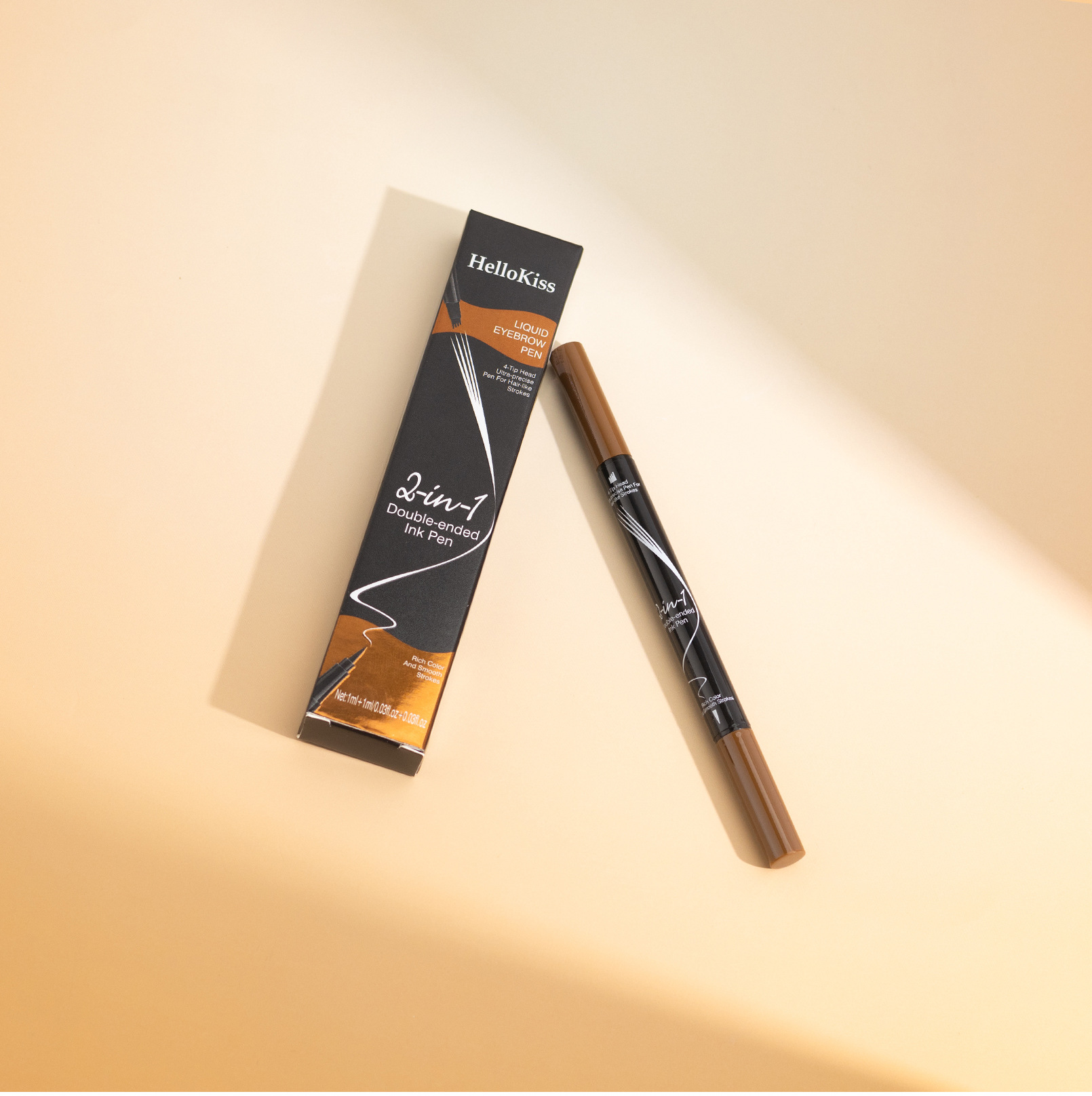 跨境彩妆四叉双头液体眉笔 HelloKiss化妆品速干耐汗不晕染眉笔详情18