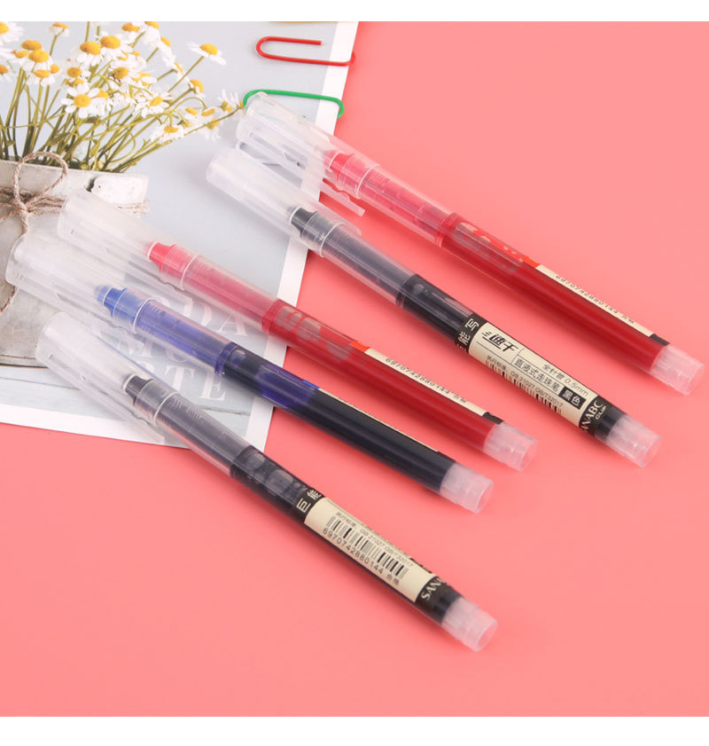 Wholesale of direct-flow ballpoint pens, quick-drying black pens, student pens, gel pens, stationery, large-capacity 0.5mm practice water pens pic 10
