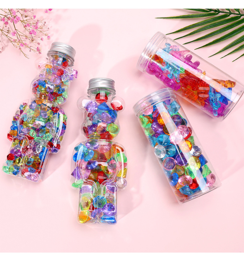 Handicrafts, wooden music box, peace button, golden bean, small bottle, acrylic simulation gemstone, crystal can, prize, collection toy pic 6