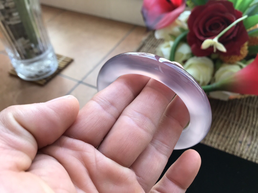 巴西玉石玛瑙玉髓手镯帝王款手镯原色紫玛瑙手镯女款圈口59详情6