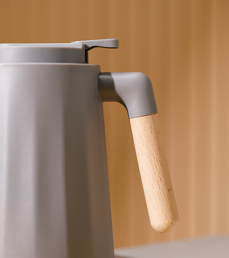New cross-border wooden handle large-capacity thermos, household coffee pot, thermos, water bottle, hot water kettle, dormitory thermos, fashionable and portable thermos pic 20