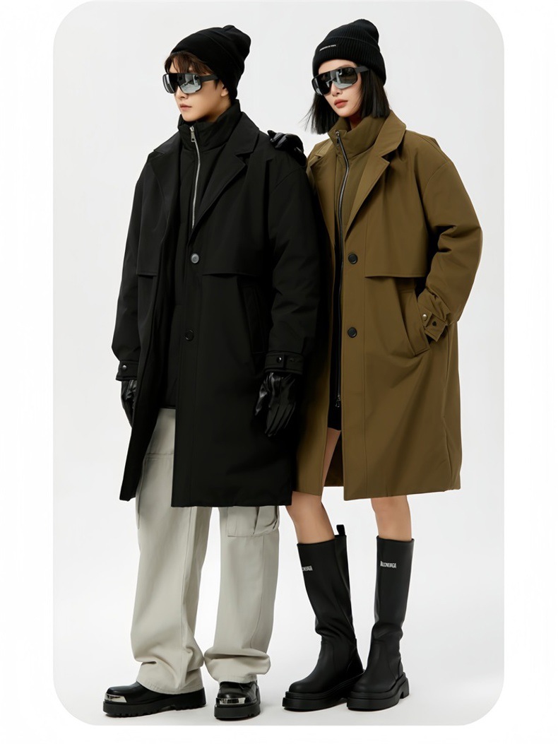 Winter long knee-length couple down jackets for men are bestsellers. Two fashionable cross-border cold-proof and warm windbreakers for men pic 13