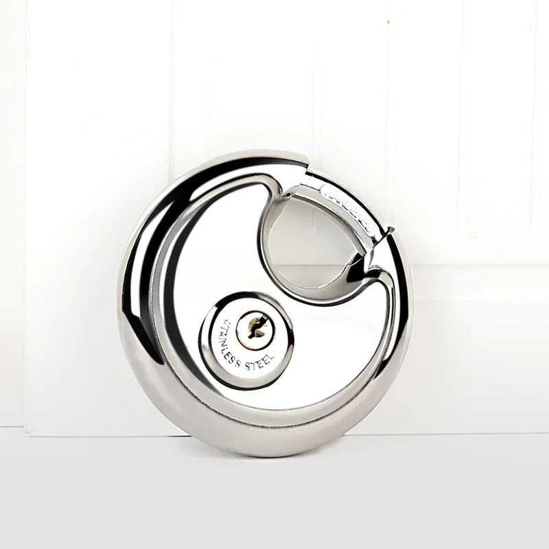 Round stainless steel padlock, anti-crushing, anti-prying, anti-theft, car and warehouse door lock, horizontal opening lock head, outdoor waterproof lock pic 10