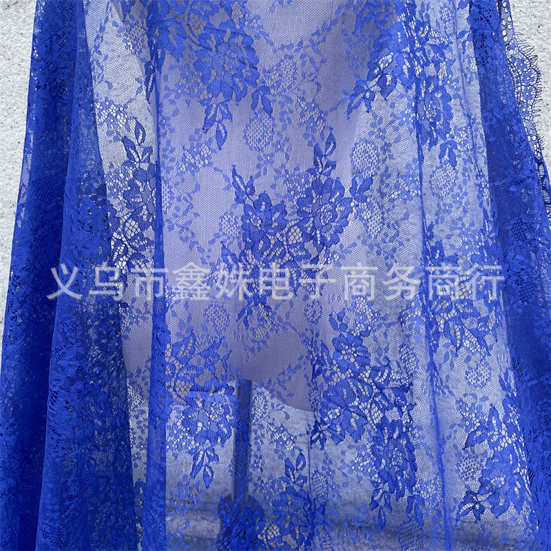 外贸爆款非洲黑人Chantillylace幅宽1.5m*3m厂家现货眼睫毛花详情23