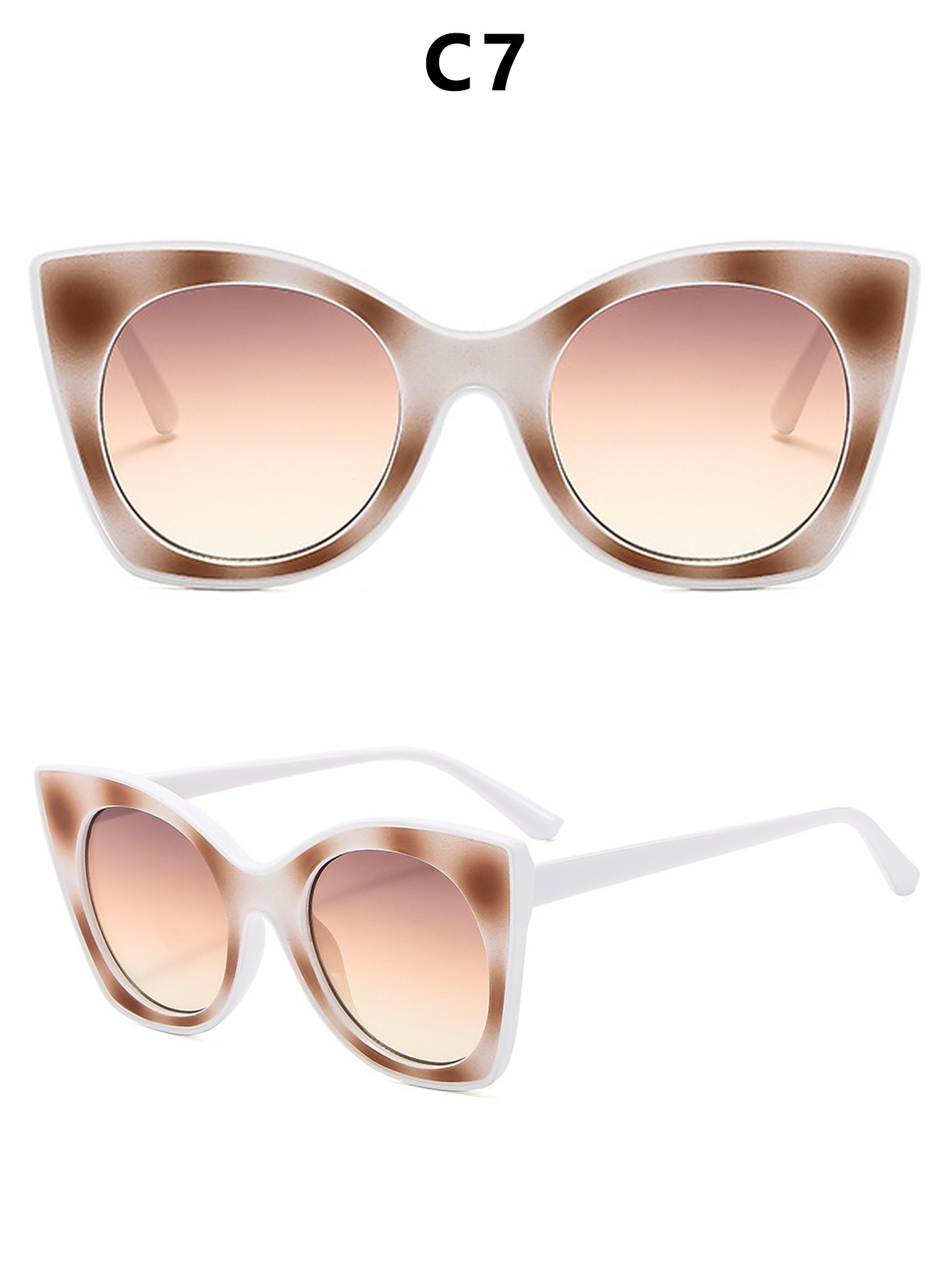 Fashionable and personalized color-blocking sun protection sunglasses, cross-border European and American trend anti-blue light flat sunglasses frame pic 19