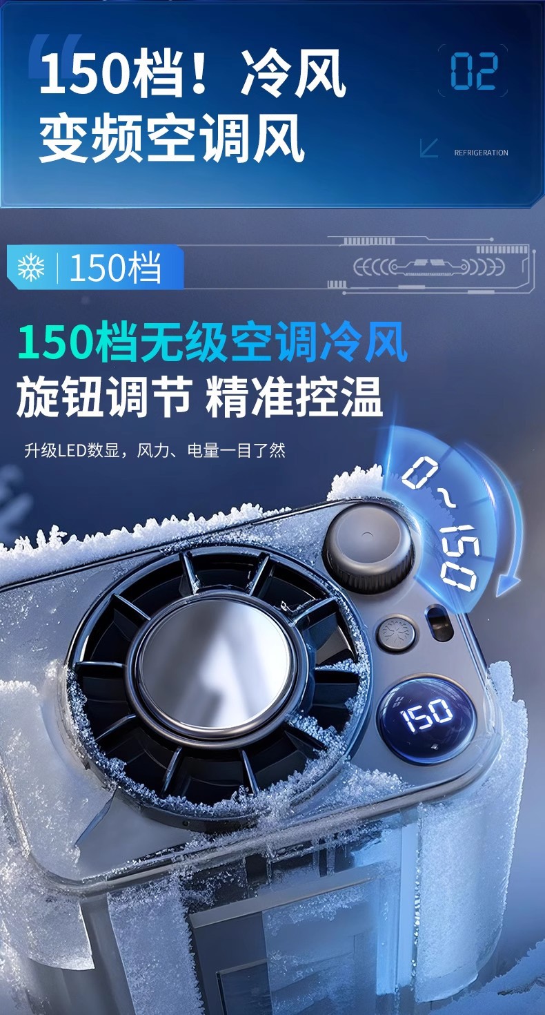 The cross-border waist-hanging fan is portable and fits around the waist. It is used for cooling in summer, charging in high-temperature working rooms and outdoor welding sites pic 20
